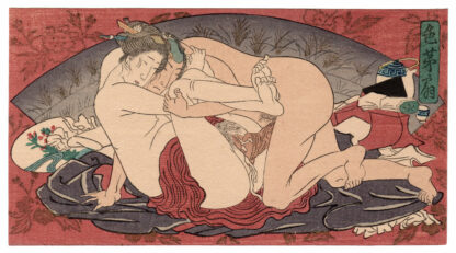 SEXUAL UNIONS: AMOROUS FAN (Utagawa School)