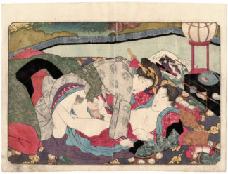 FLOATING BRIDGE OF HEAVEN: CONCUBINE AND MAN DISGUISED AS AN ACTRESS (Yanagawa Shigenobu)
