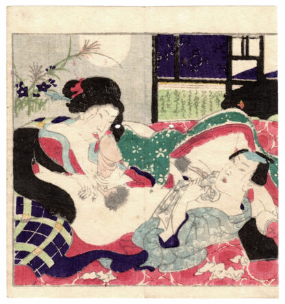 WOMAN PERFORMING FELLATIO (Utagawa School)