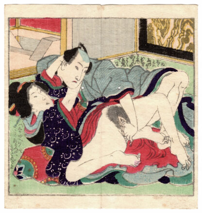 WOMAN BEING FINGERED (Utagawa School)