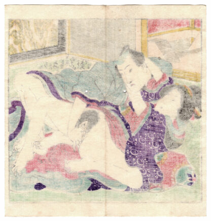 WOMAN BEING FINGERED (Utagawa School)