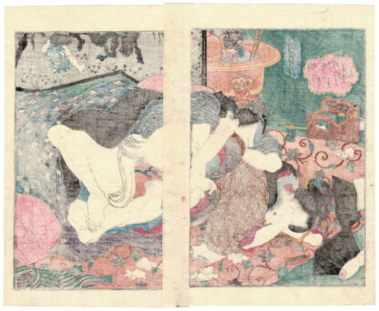 A LIBRARY OF FAIRY TALES: SPRING RAIN AT THE LODGINGS (Koikawa Shozan)